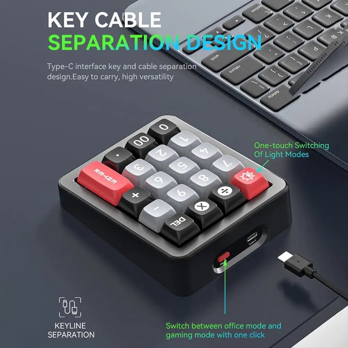 Keyboard Gaming Mac - Teclado Mecânico A43M K812 com Fio,