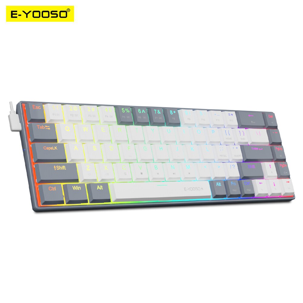 Gaming Keyboard Mini Mechanical - E-YOOSO a68 rgb mini fino usb