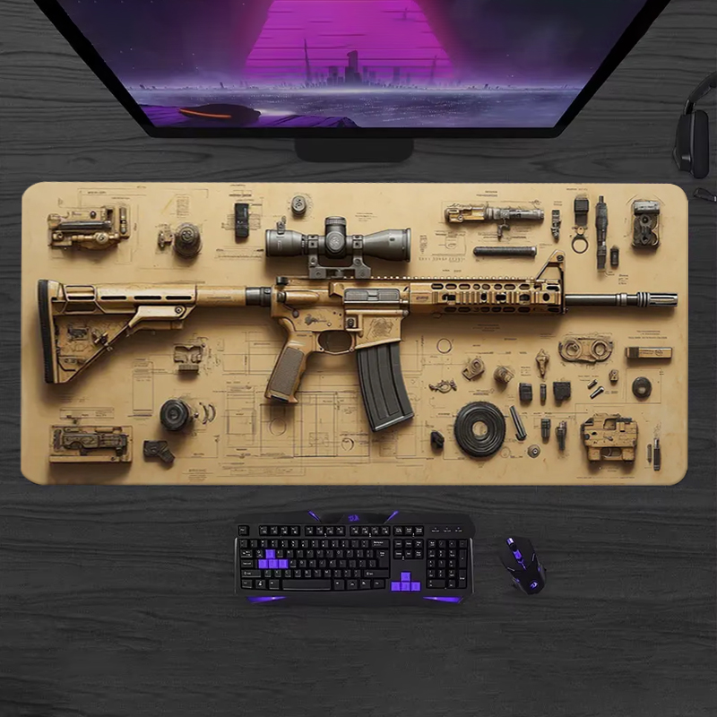 Gaming Keyboard Mouse - Tapete de Rato Gaming Grande e