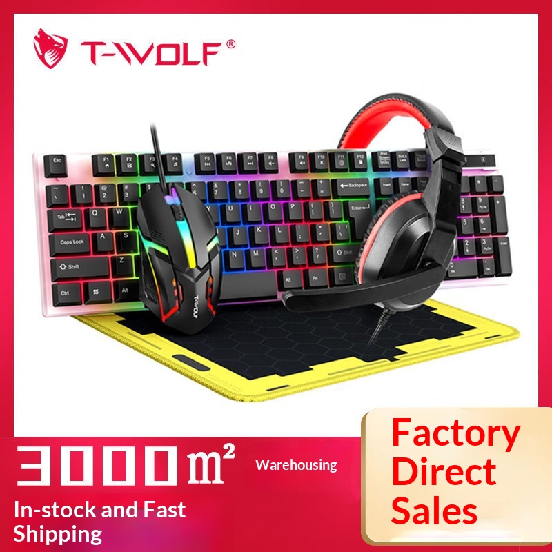 Gaming Keyboard Mouse And Headset Combo - Combo de jogos espanhol 4 em