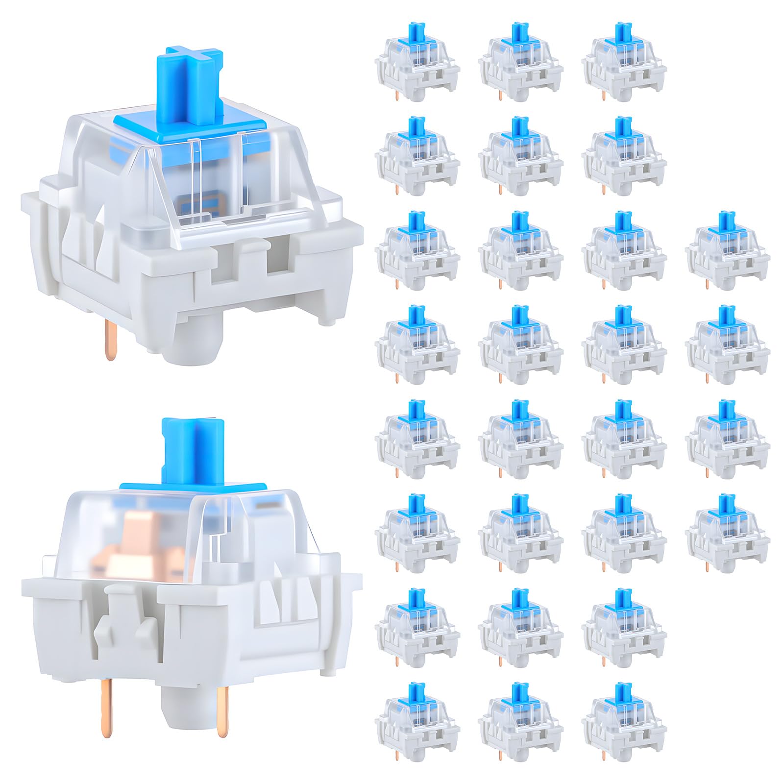 Keyboard Gaming Blue Switch - 30 PCS Interruptores de Teclado Mecânico