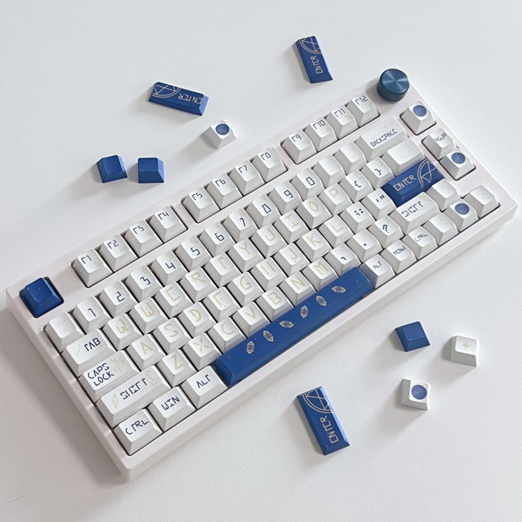 Keyboard Gaming Blue Switch - 132 teclas constelação cereja perfil pbt
