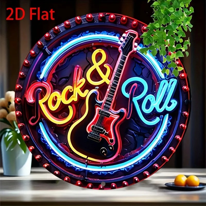 Brass Weight Plate - Placa de Neon Vintage Rock, Decoração
