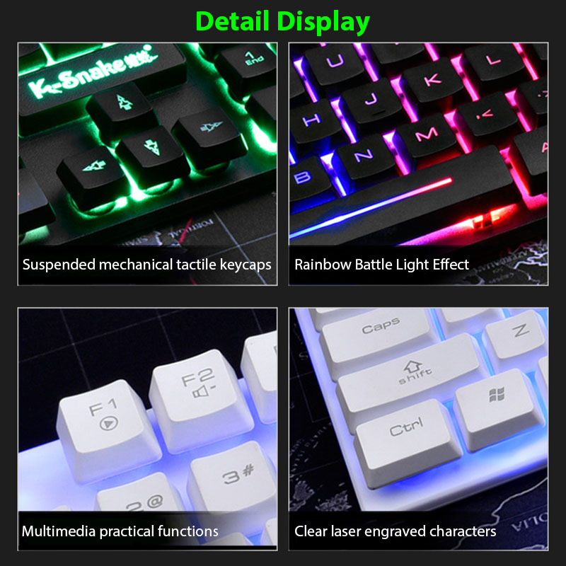 Conjunto de teclado e mouse KM - Gaming Keyboard Mouse And Headset Combo avaliação e preço