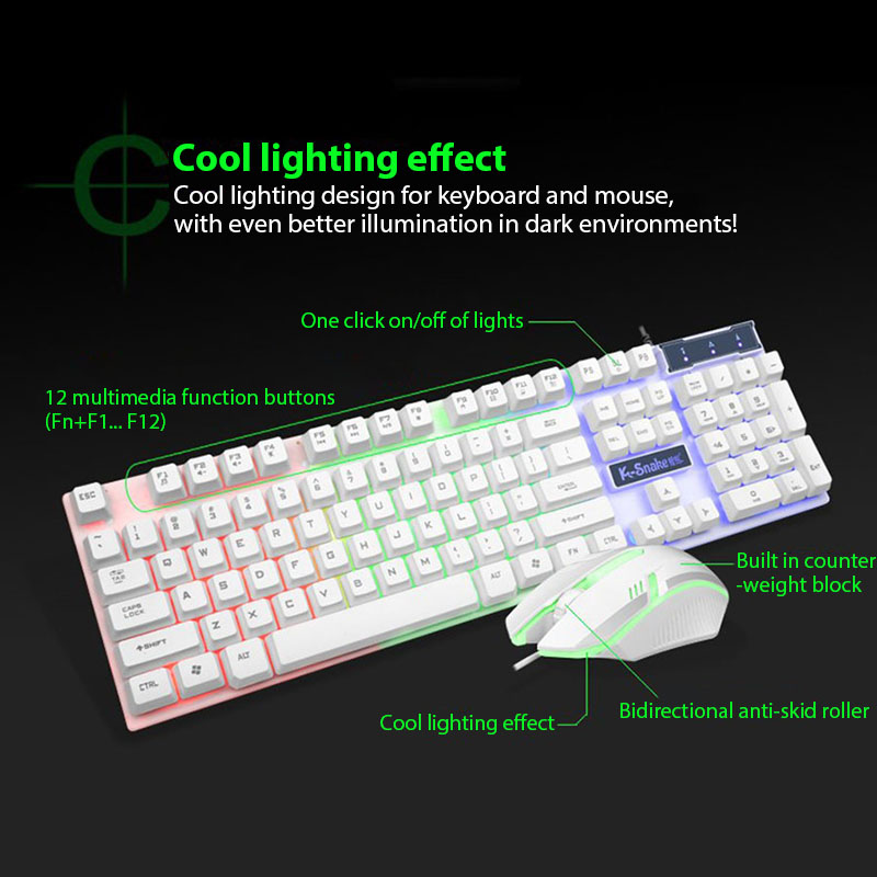 Conjunto de teclado e mouse KM - Gaming Keyboard Mouse And Headset Combo avaliação e preço