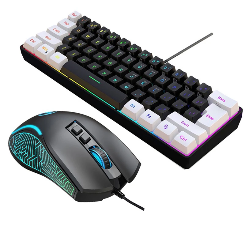 Kit de Teclado e Mouse 60% par - Gaming Keyboard Mouse And Headset Combo avaliação e preço