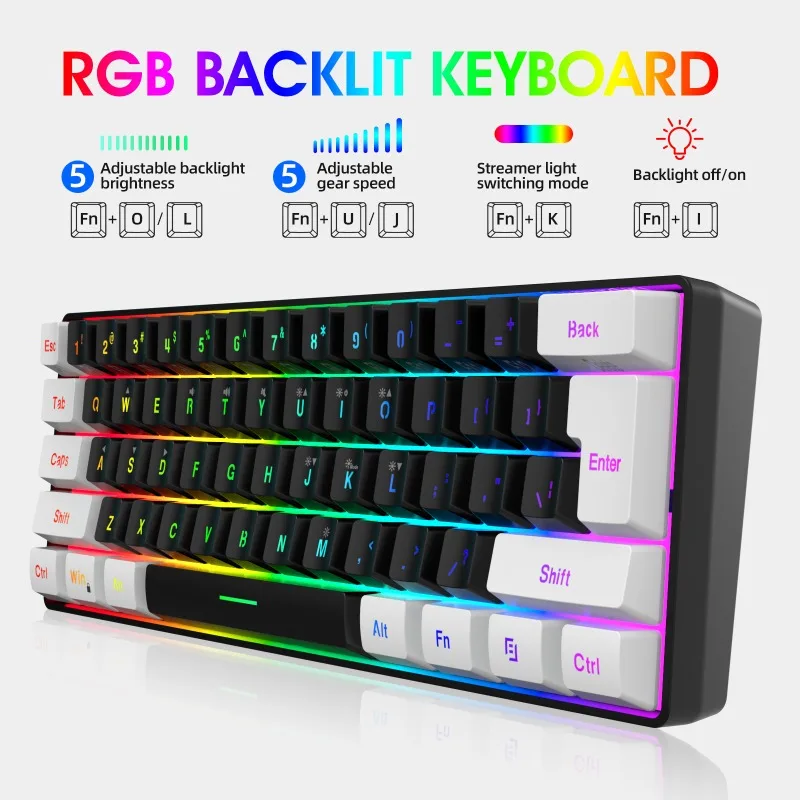 Kit de Teclado e Mouse 60% par - Gaming Keyboard Mouse And Headset Combo avaliação e preço