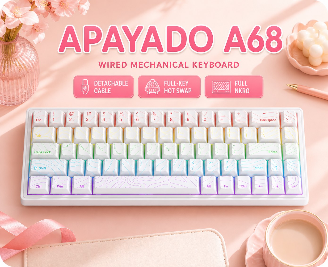 Teclado Mecânico com Fio APAYA - Keyboard Gaming Blue Switch avaliação e preço