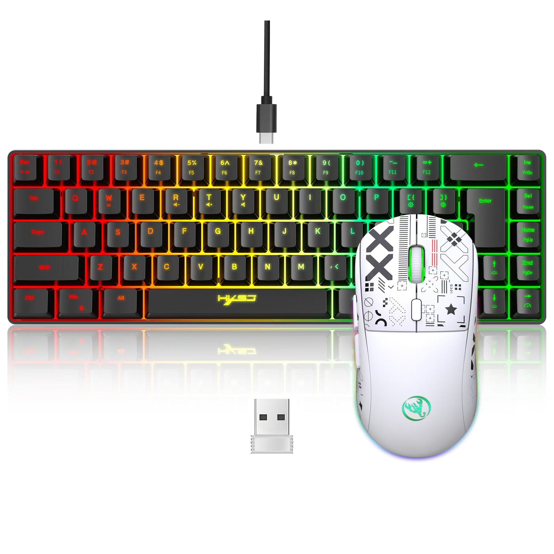 60% teclado e mouse para jogos - Gaming Keyboard Mouse And Headset Combo avaliação e preço