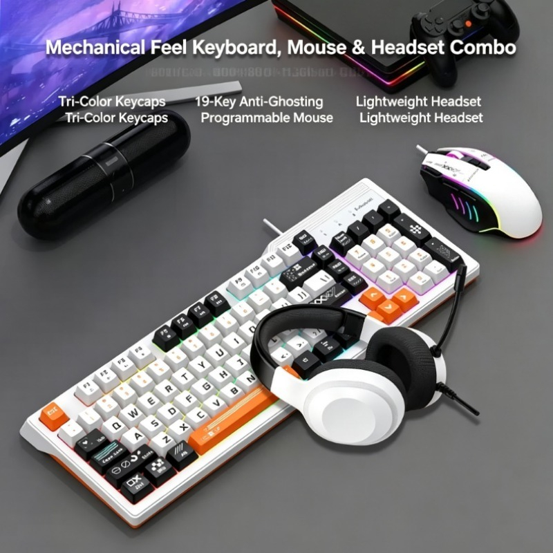 K8pro 3 em 1 Combo Gamer com T - Gaming Keyboard Mouse And Headset Combo avaliação e preço
