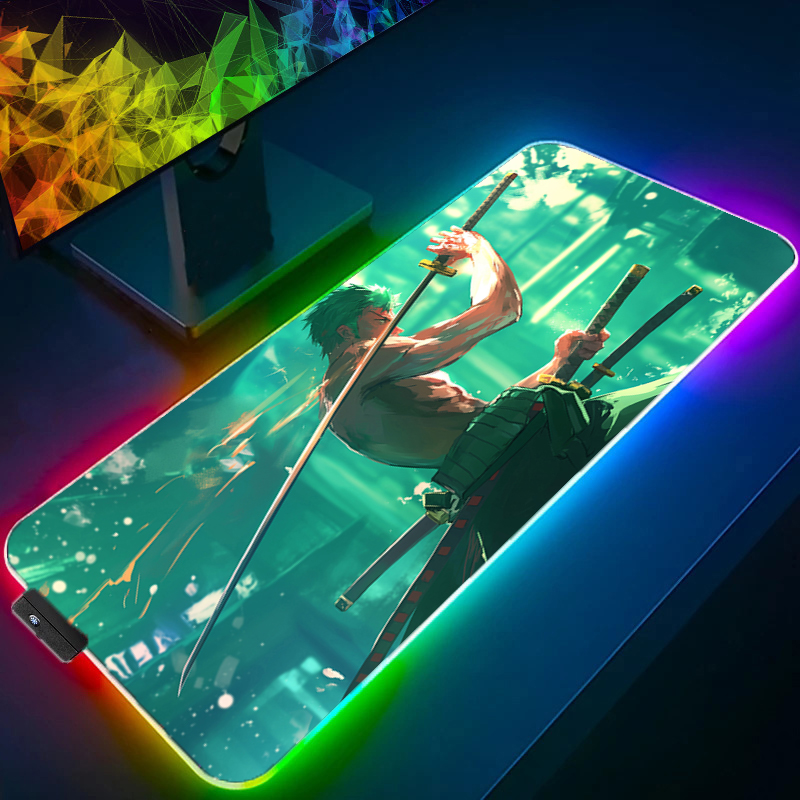 Uma peça zoro mouse pad rgb ac - Gaming Keyboard He avaliação e preço