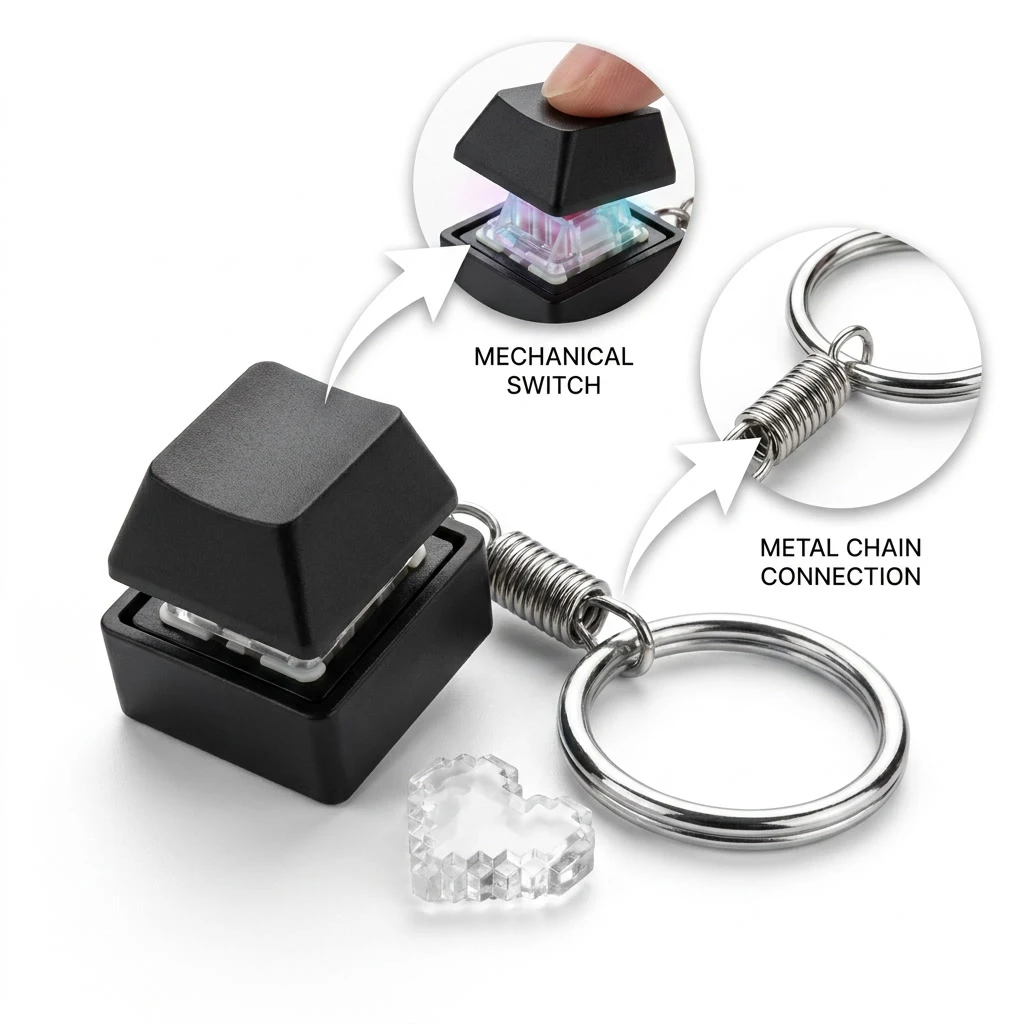 Mini Teclado RGB Chaveiro Fidg - Mechanical Switch Tester avaliação e preço