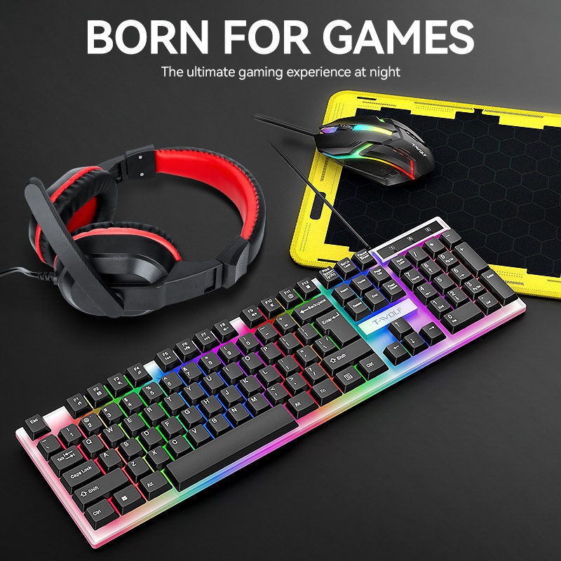 Combo de jogos espanhol 4 em 1 - Gaming Keyboard Mouse And Headset Combo avaliação e preço
