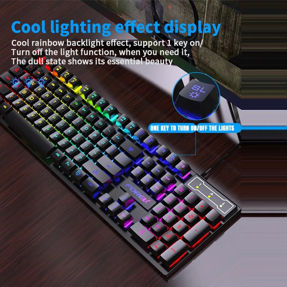 Teclado mecânico retroiluminad - Gaming Keyboard Mouse And Headset Combo avaliação e preço
