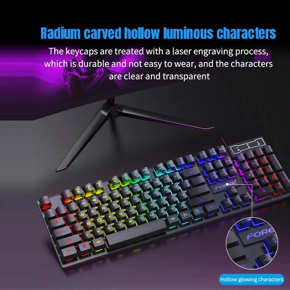 Teclado mecânico retroiluminad - Gaming Keyboard Mouse And Headset Combo avaliação e preço