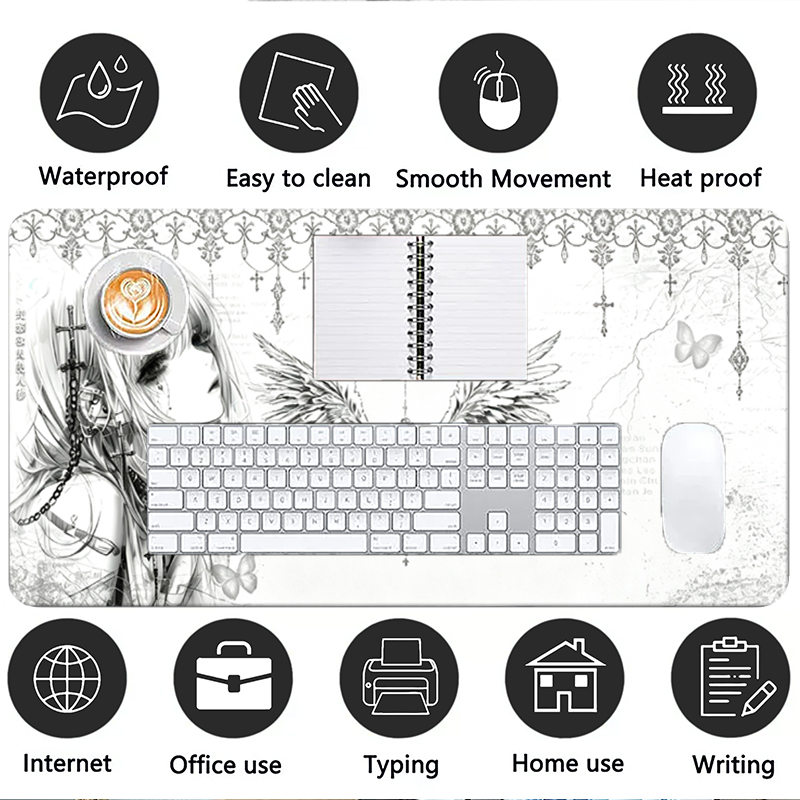 Mousepad de Couro Preto e Bran - Gaming Keyboard Mouse avaliação e preço
