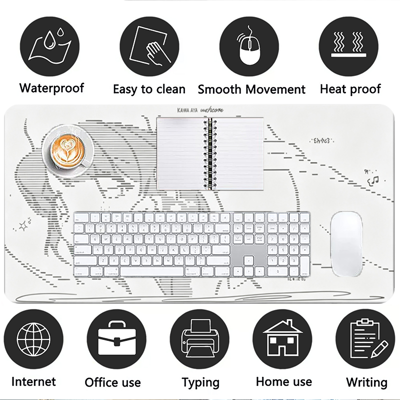 1Pç Mouse Pad de Couro Anime A - Gaming Keyboard Mouse avaliação e preço