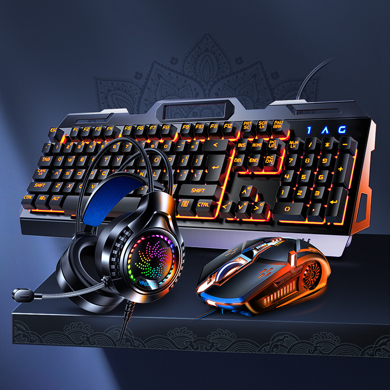 Conjunto de Teclado Mecânico V - Gaming Keyboard Mouse And Headset Combo avaliação e preço